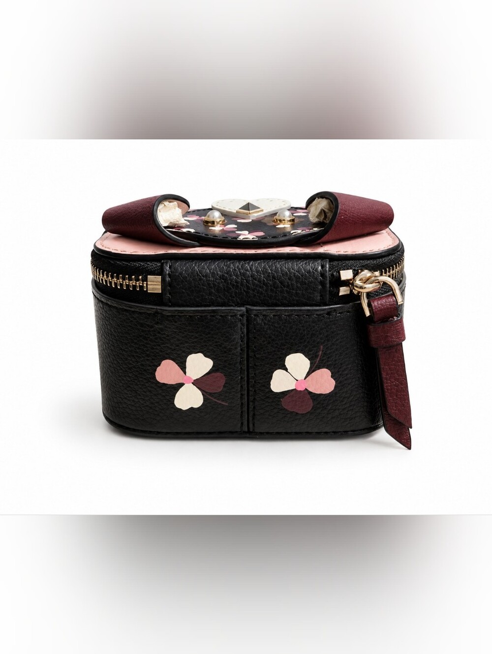 Kate Spade New York Dog Zip JEWELRY CASE – Pink Floral Puppy - Picture 3 of 5
